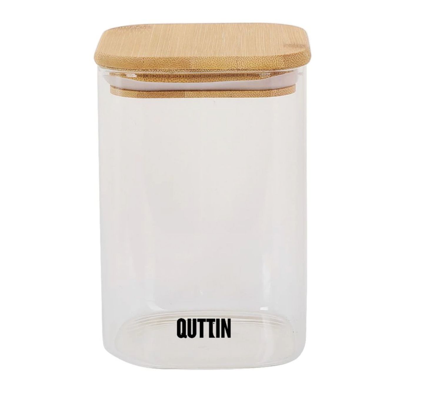 Voorraadpot algemeen (Glas/Bamboe) 10x16cm