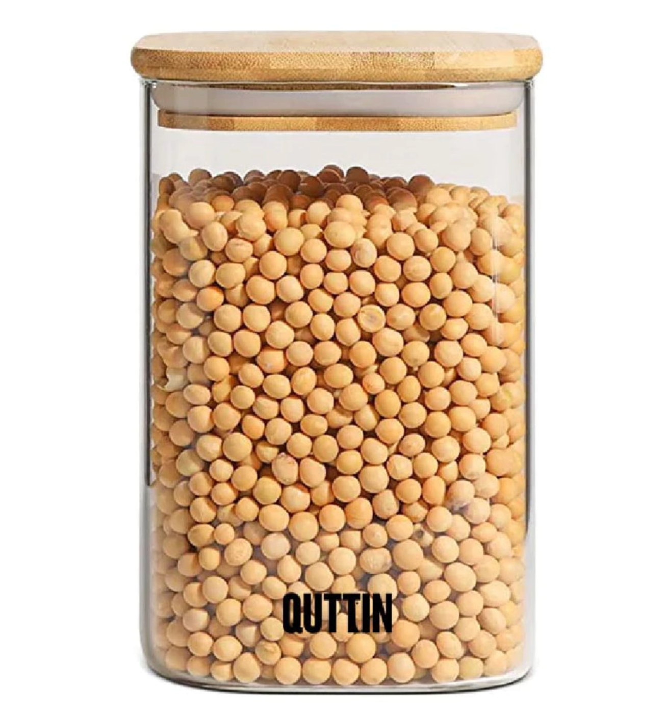 Voorraadpot algemeen (Glas/Bamboe) 10x16cm