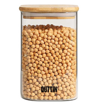 Voorraadpot algemeen (Glas/Bamboe) 10x16cm