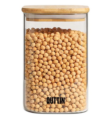 Voorraadpot algemeen (Glas/Bamboe) 10x16cm